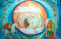 «Мироздание»,  холст, акрил, гуашь. Размер — 1, 60 x1,40.